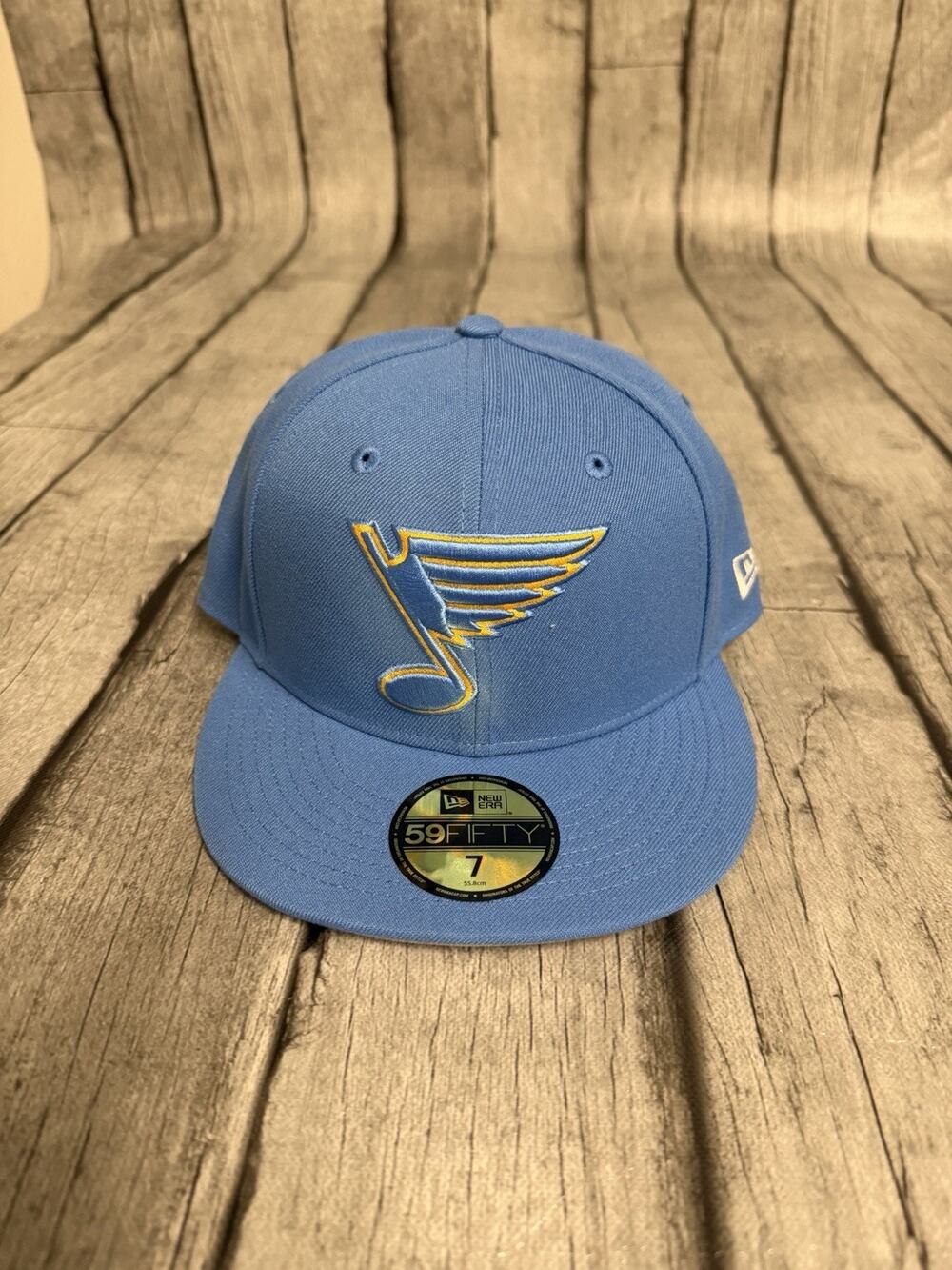 NEW ERA MENS ST LOUIS BLUES BLUE EVERGREEN 59FIFTY FITTED HAT Sz 7